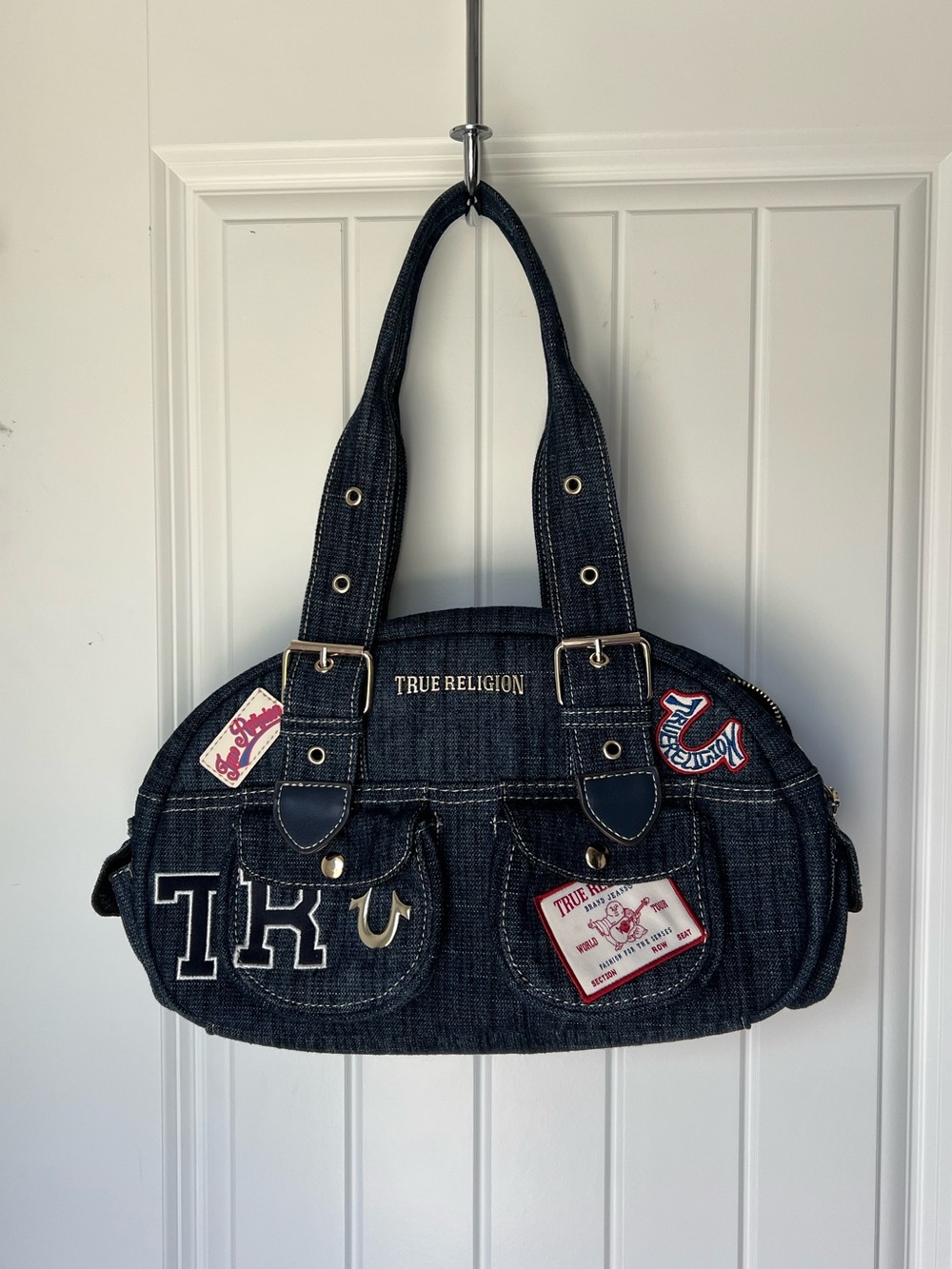 True Religion Multi-Patch Satchel - Picture 2 of 10